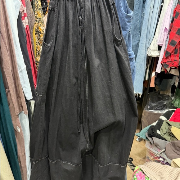 Free People Black Maxi Dress with Gold Ring Details - Picture 4 of 8